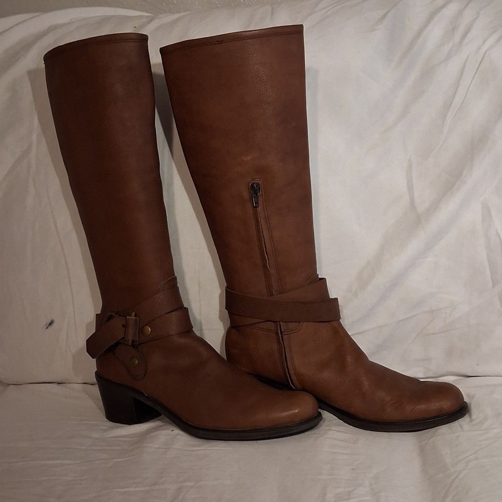 Pollini Tan Leather Knee-High Boots Size 40 (10 US)